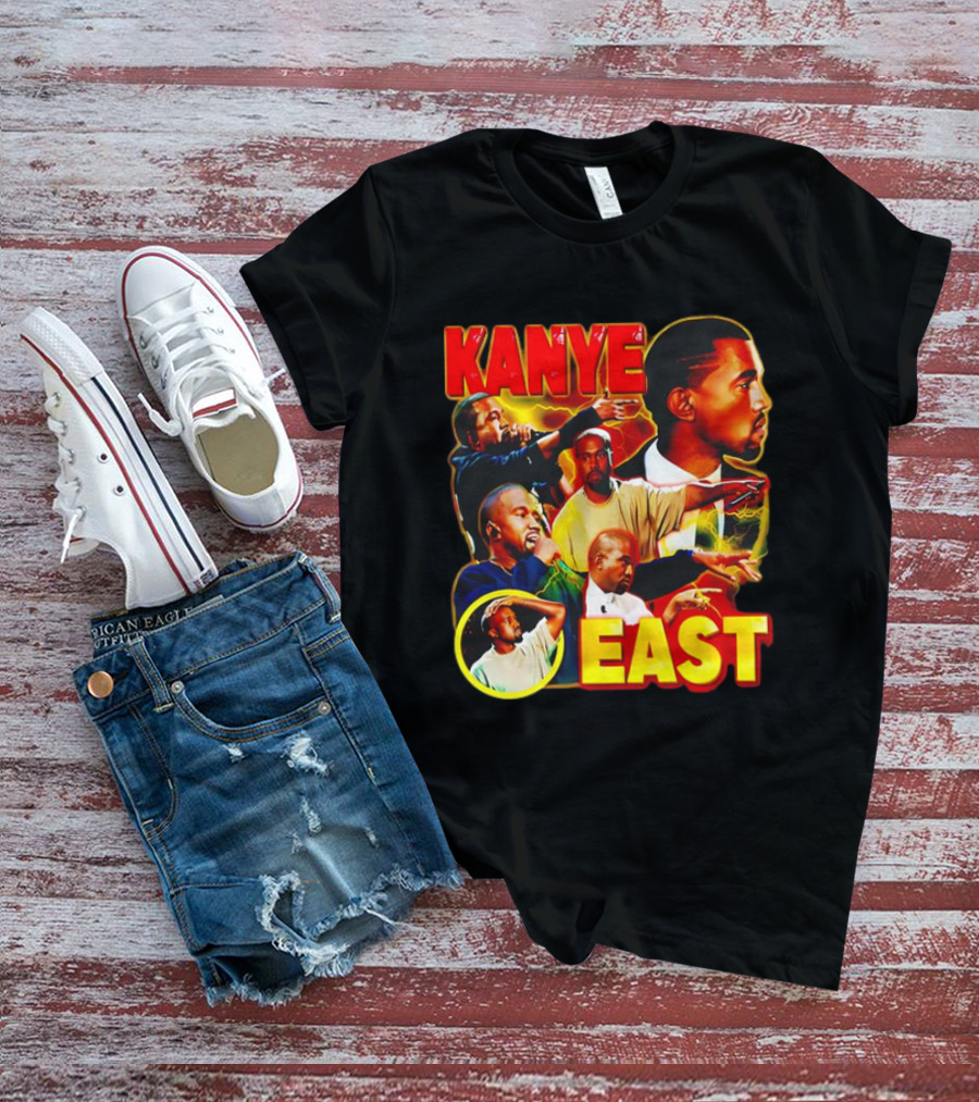Kanye West Kanye East Rapper Star Retro Multicolor Faces T-Shirt