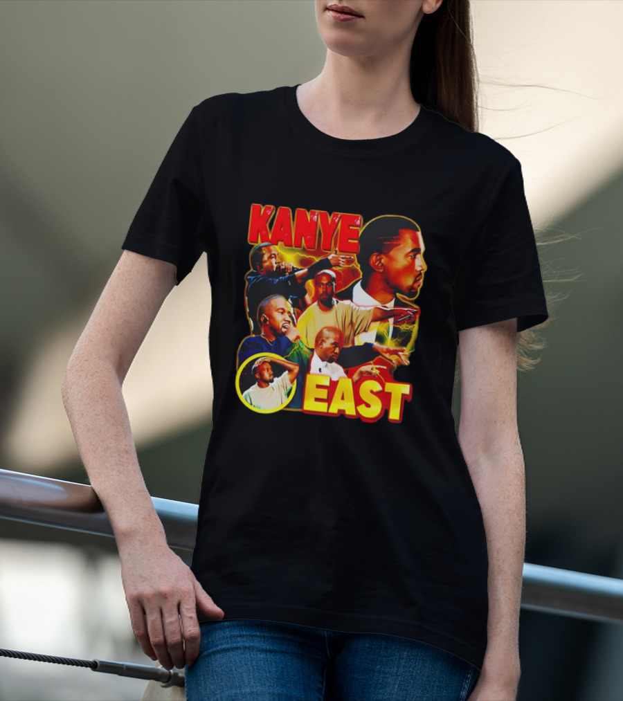 Kanye West Kanye East Rapper Star Retro Multicolor Faces T-Shirt