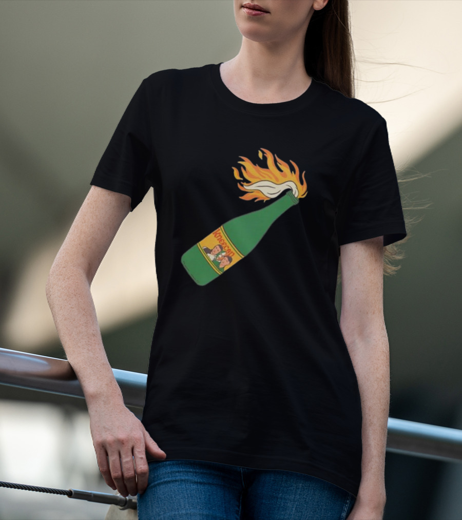 Kneecap Flaming Buckfast Molotov Bottle Green T-Shirt
