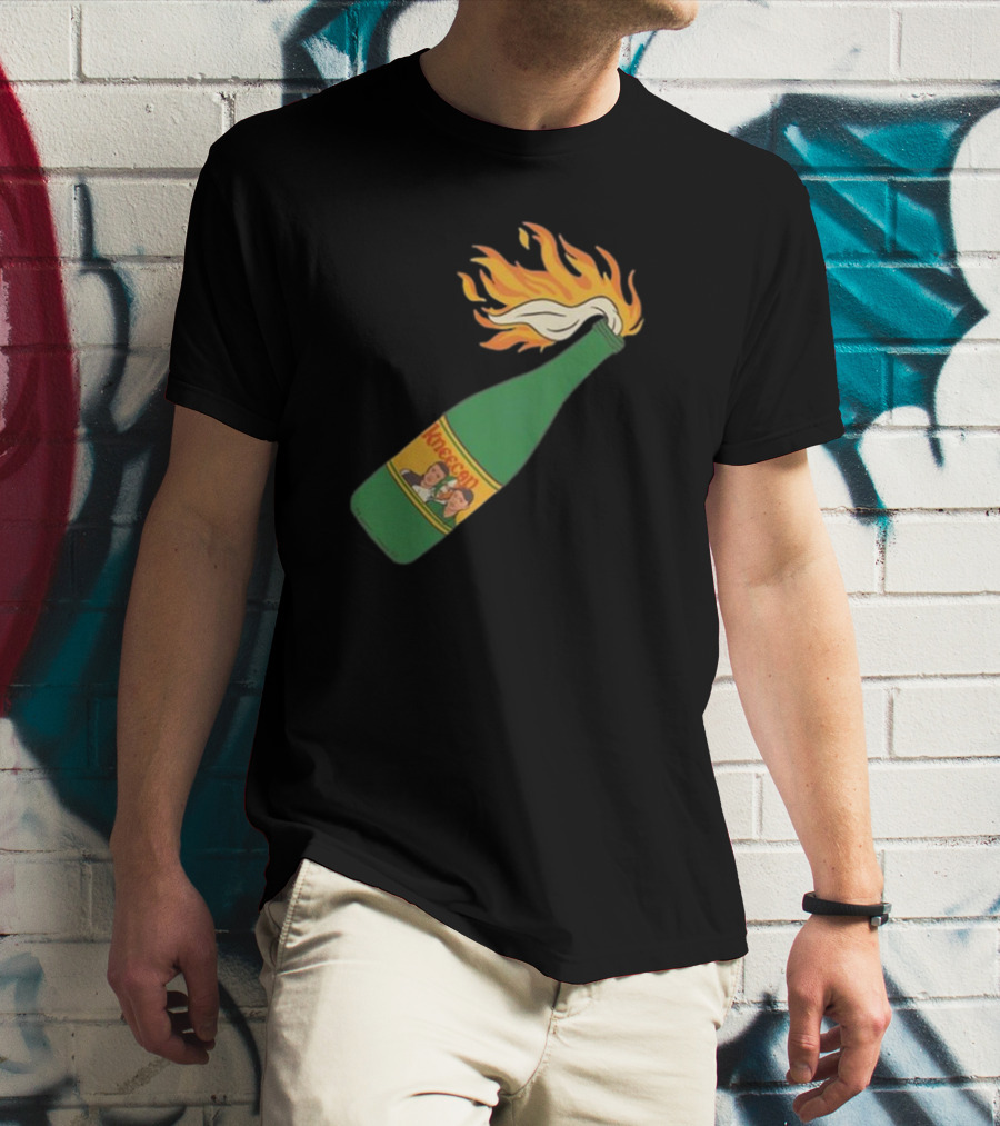 Kneecap Flaming Buckfast Molotov Bottle Green T-Shirt