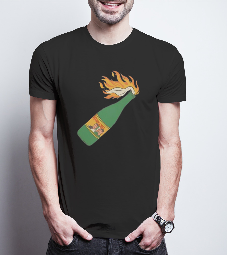 Kneecap Flaming Buckfast Molotov Bottle Green T-Shirt