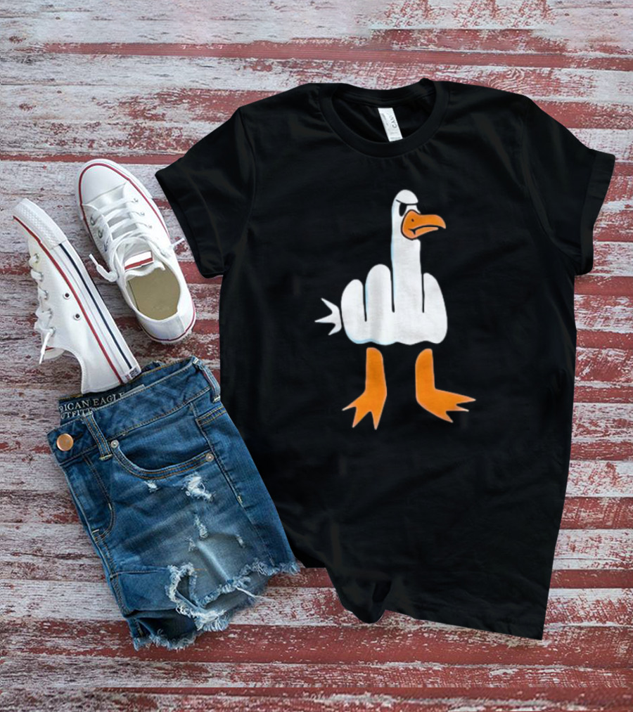 Duck Flipping The Bird Middle Finger Gesture T-Shirt