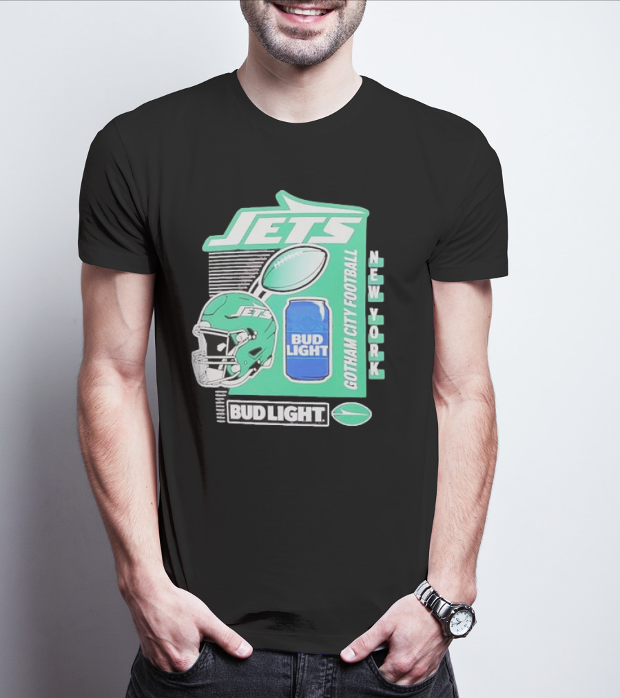 Jets New York Bud Light Gotham City Football T-Shirt