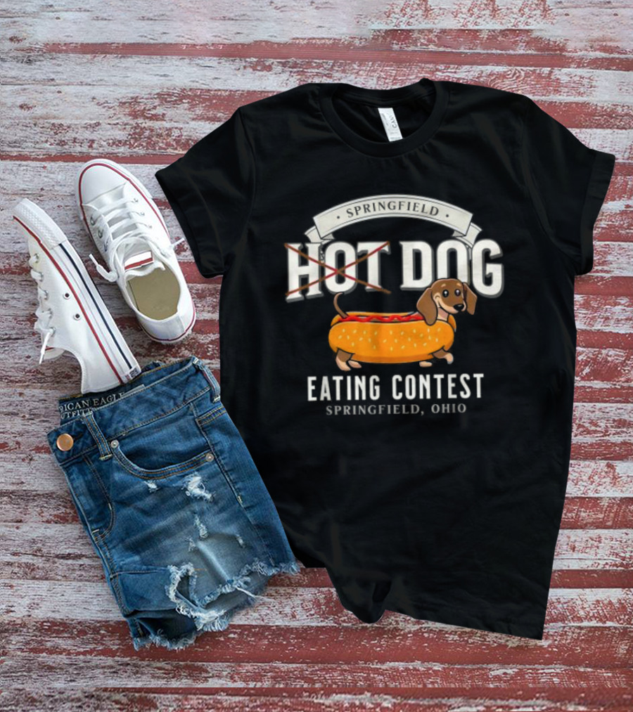 Springfield Hot Dog Eating Contest Springfield Ohio Dachshund Bun T-Shirt