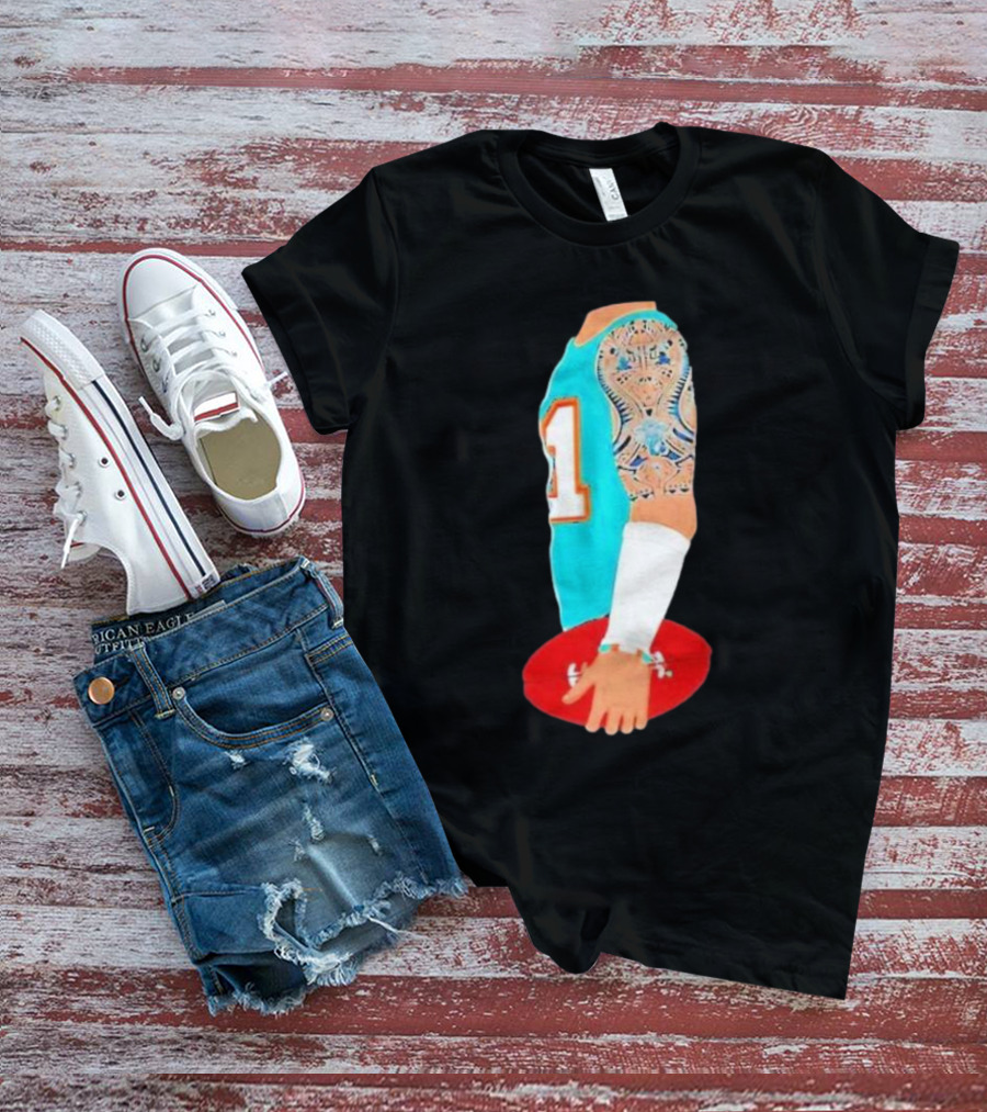 Tua Tagovailoa Football Arm Miami Dolphins Number 1 T-Shirt
