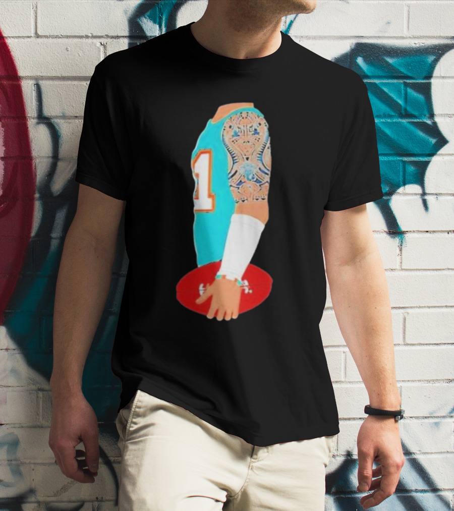Tua Tagovailoa Football Arm Miami Dolphins Number 1 T-Shirt