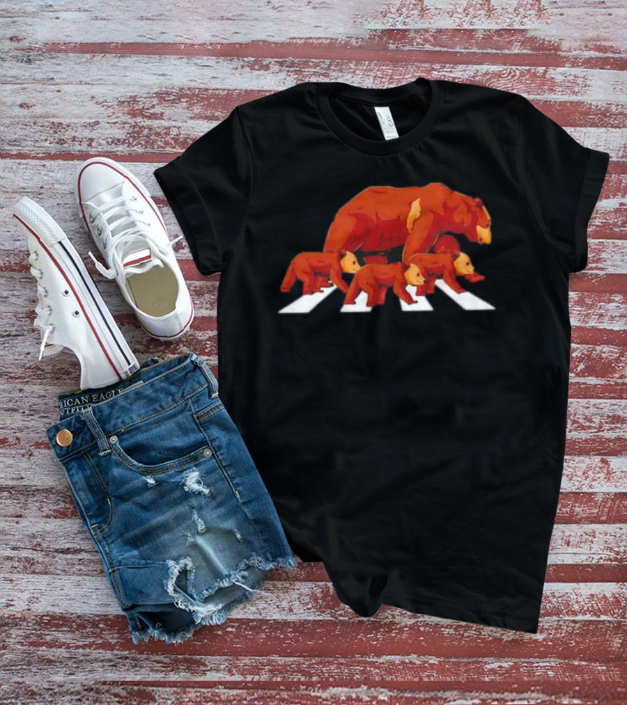 Crossing Road Bear Wildlife Wild Camping Campers Abbey Road Bear T-Shirt