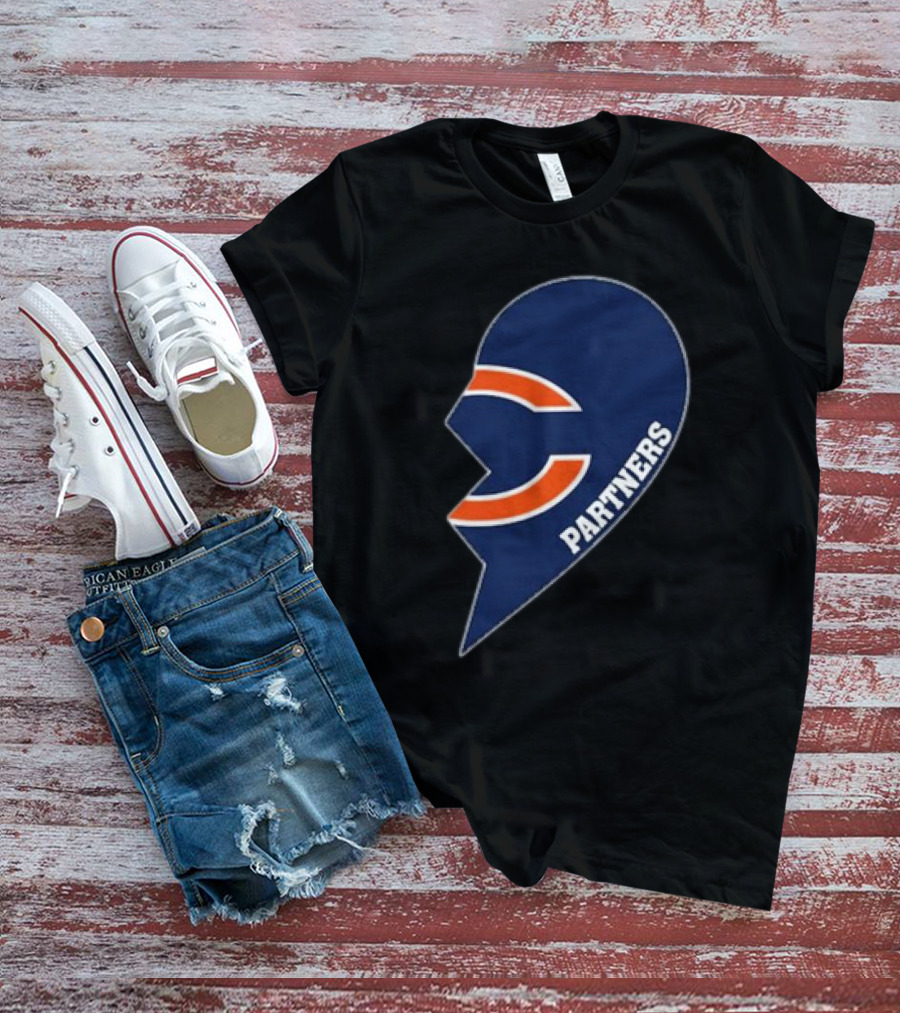Chicago Bears Logo Partners Half Heart T-Shirt