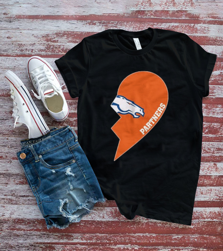Denver Broncos Orange Half Heart Partners T-Shirt