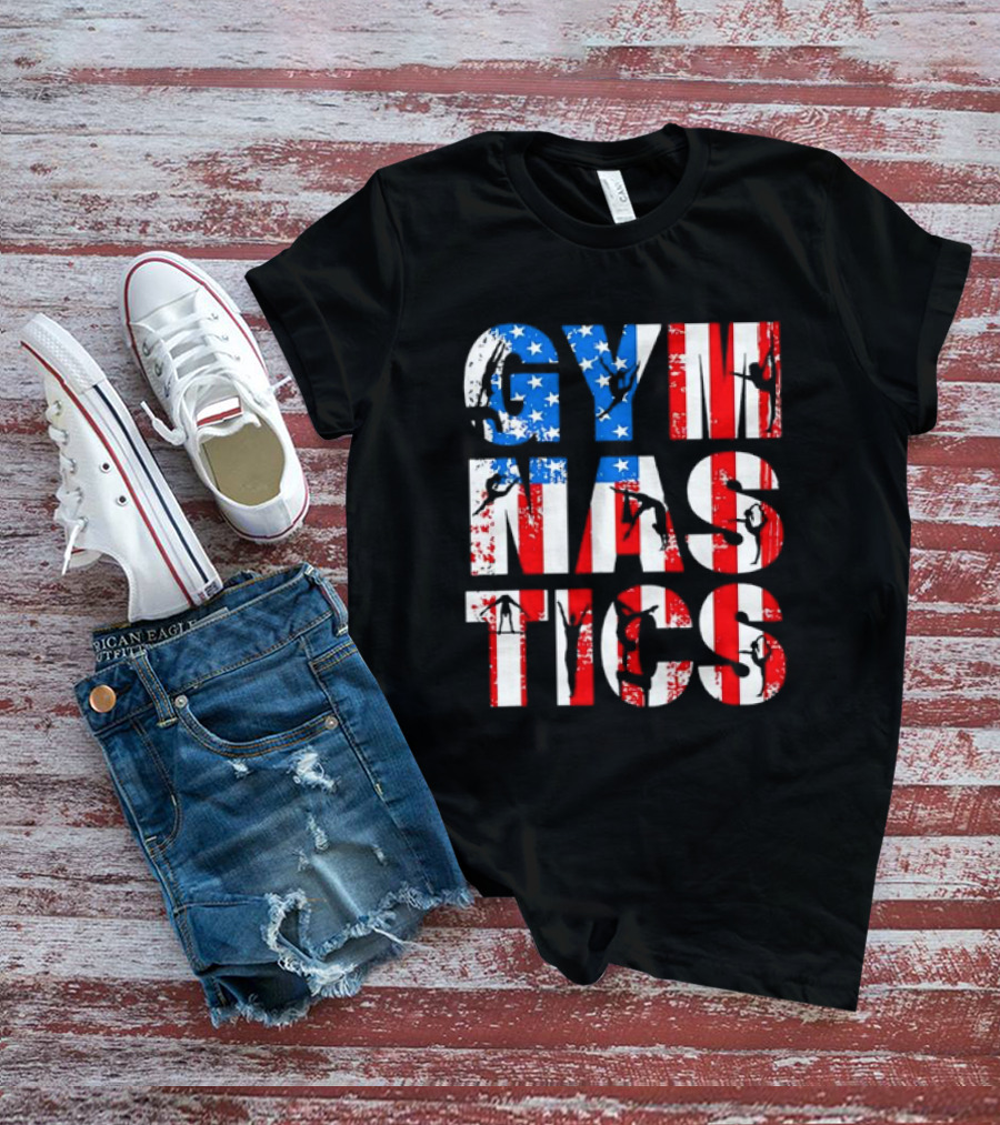American Flag Gymnastics Team Lovers USA Gymnast T-Shirt