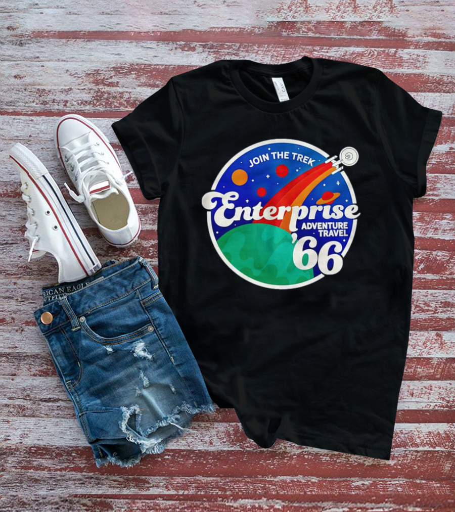 Join The Trek '66 Enterprise Adventure Travel Space Journey T-Shirt