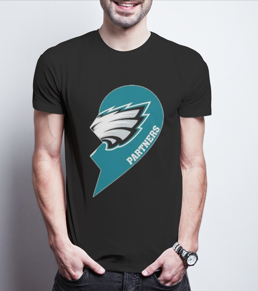 Philadelphia Eagles Partners Logo Half Heart T-Shirt