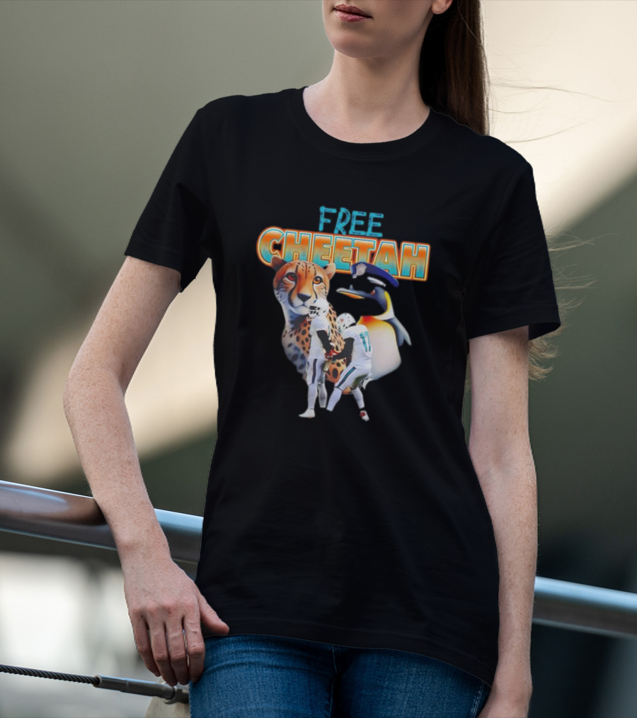 Jaelan Phillips Tyreek Hill Free Cheetah Football Penguin T-Shirt