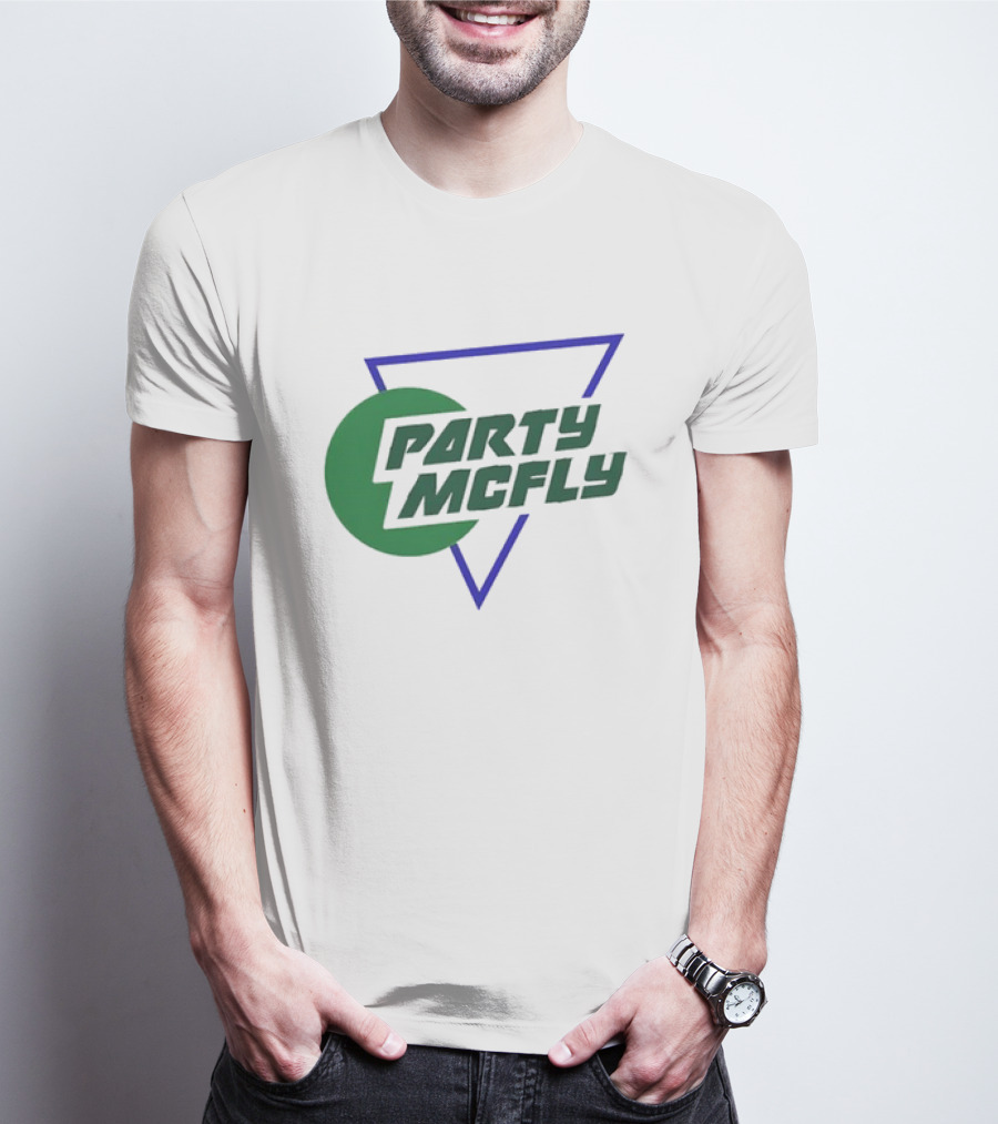 Party Mcfly Retro 80s Neon Triangle Circle T-Shirt