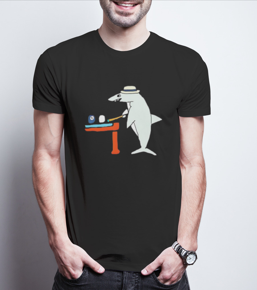Pool Shark Meme Playing Billiards With Cue And Eight Ball T-Shirt