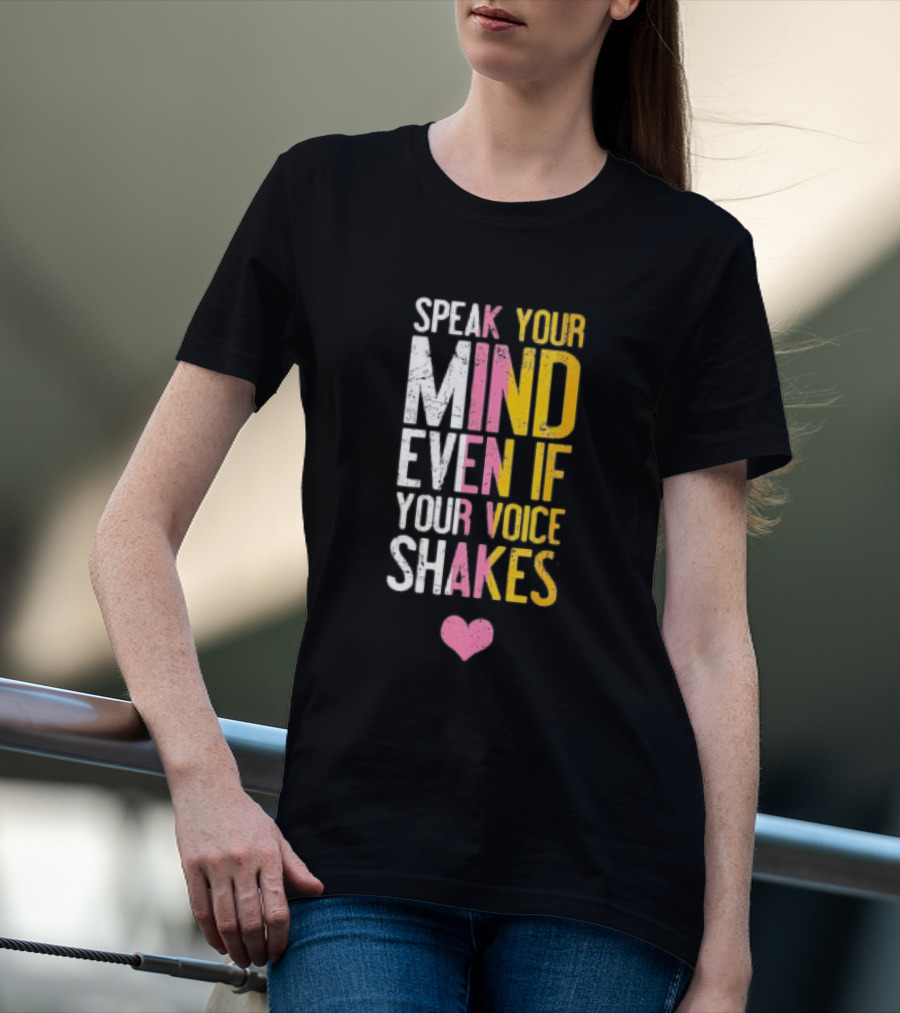 Speak Your Mind Even If Your Voice Shakes RBG Retro Heart T-Shirt