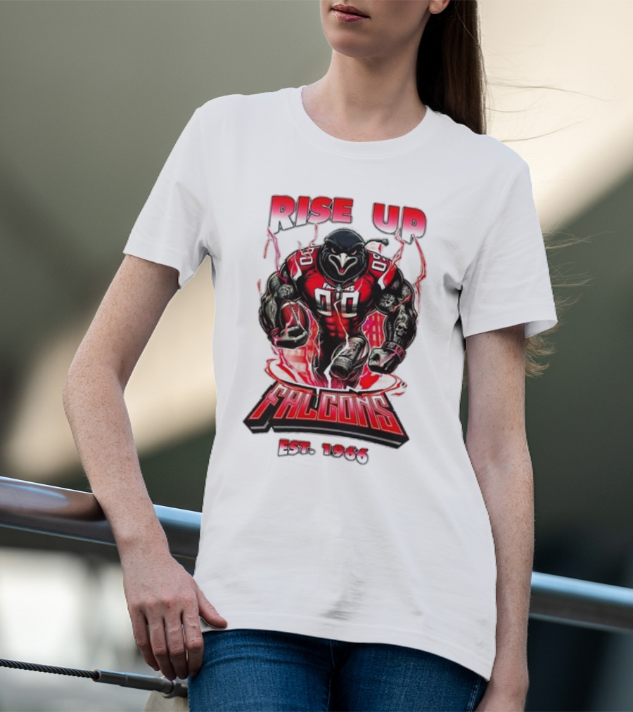 Rise Up Falcons Est 1966 Atlanta Falcons Mascot T-Shirt