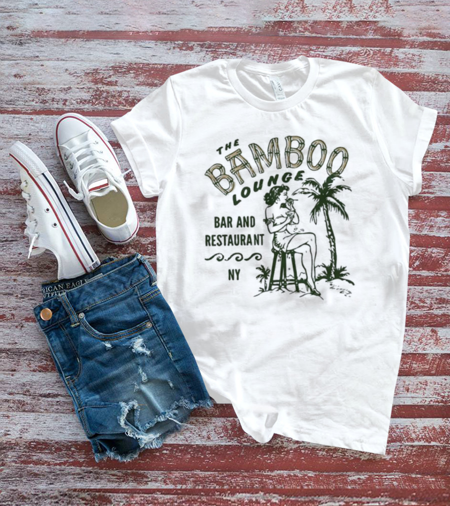 The Bamboo Lounge NY Bar Restaurant Vintage Tropical Scene T-Shirt