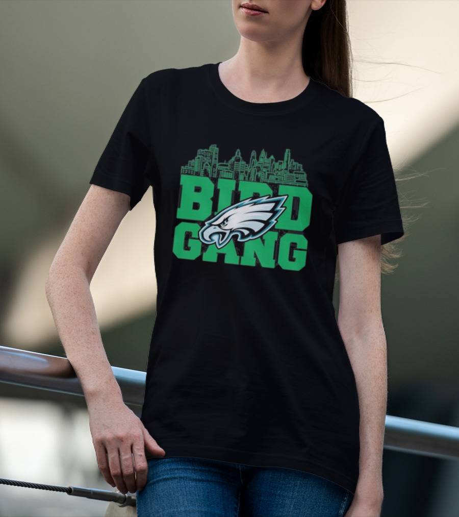 Bird Gang Philadelphia Eagles Bird Head Skyline T-Shirt
