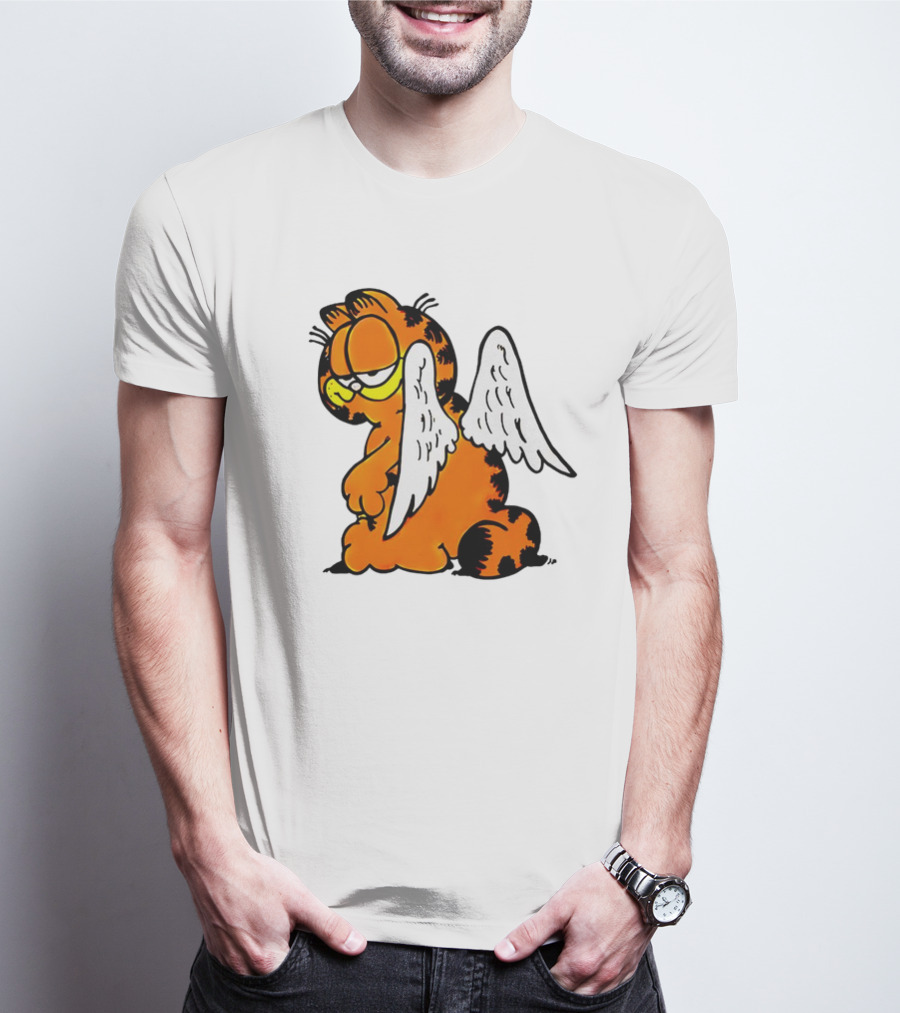 Angel Garfield Funny Vintage Comic Character With Wings T-Shirt