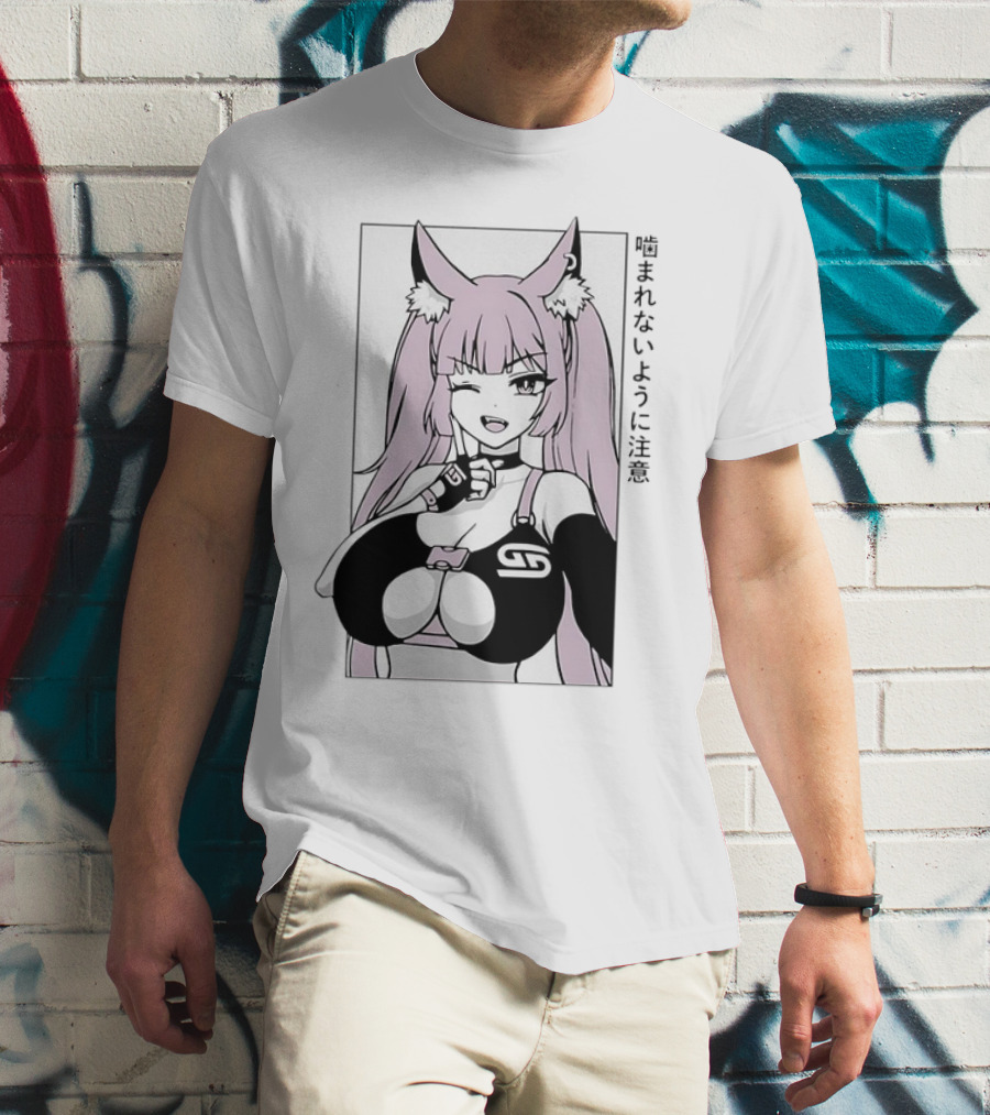 Waifu Frisky Kitty Beware Of Bites T-Shirt
