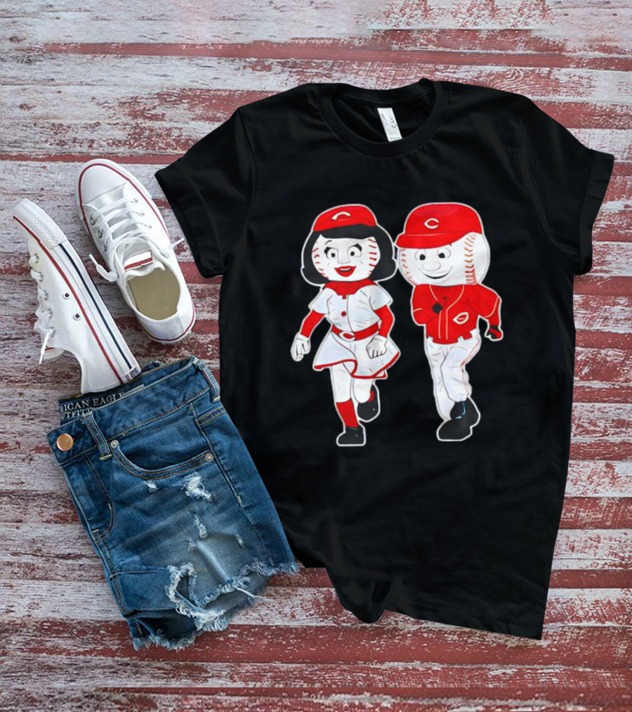 Cincinnati Reds Rosie Red And Mr. Red Mascots T-Shirt
