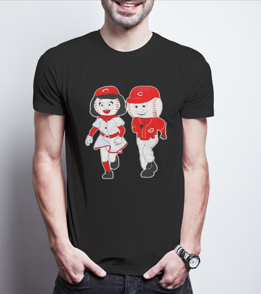 Cincinnati Reds Rosie Red And Mr. Red Mascots T-Shirt
