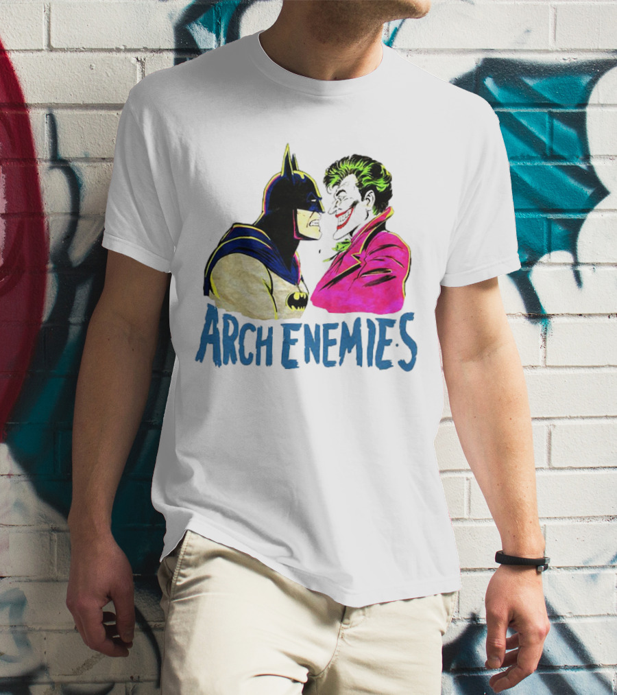 Batman Joker Arch Enemies Comics Face-Off Iconic Showdown T-Shirt