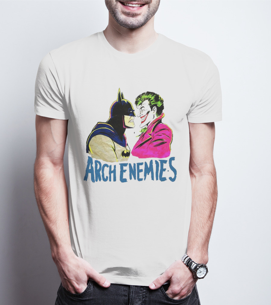 Batman Joker Arch Enemies Comics Face-Off Iconic Showdown T-Shirt