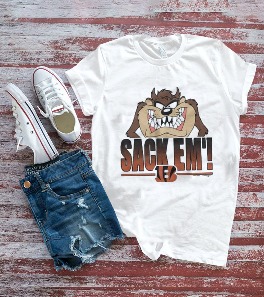 Taz Sack Em Looney Tunes Cincinnati Bengals Collaboration T-Shirt