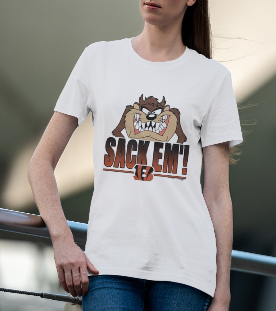 Taz Sack Em Looney Tunes Cincinnati Bengals Collaboration T-Shirt
