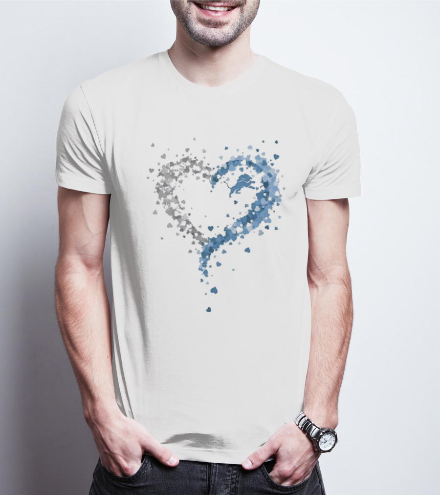 Passion Heart Detroit Lions Love Emblem T-Shirt