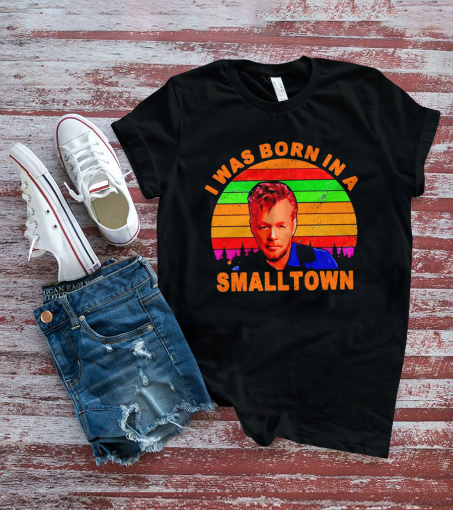 I Was Born In A Small Town Vintage John Mellencamp Retro Sunset T-Shirt