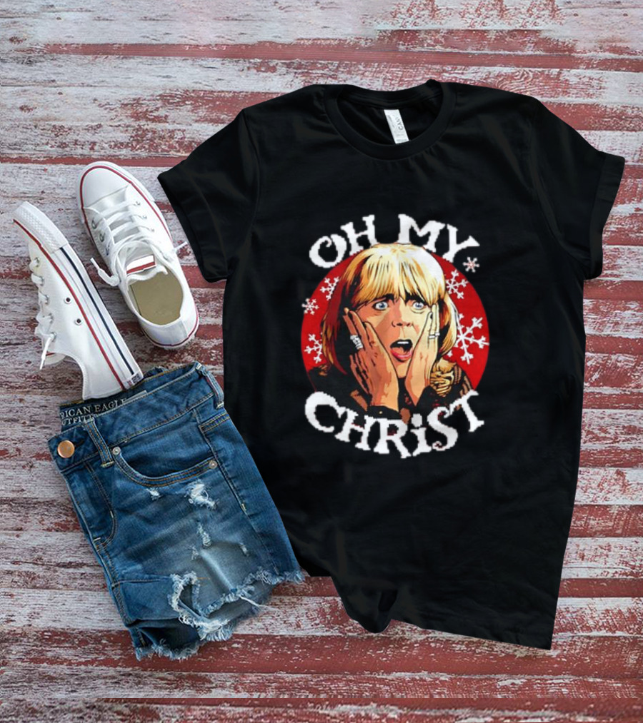 Oh My Christ Pam Christmas Jumper Holiday Snowflakes Classic Scene T-Shirt
