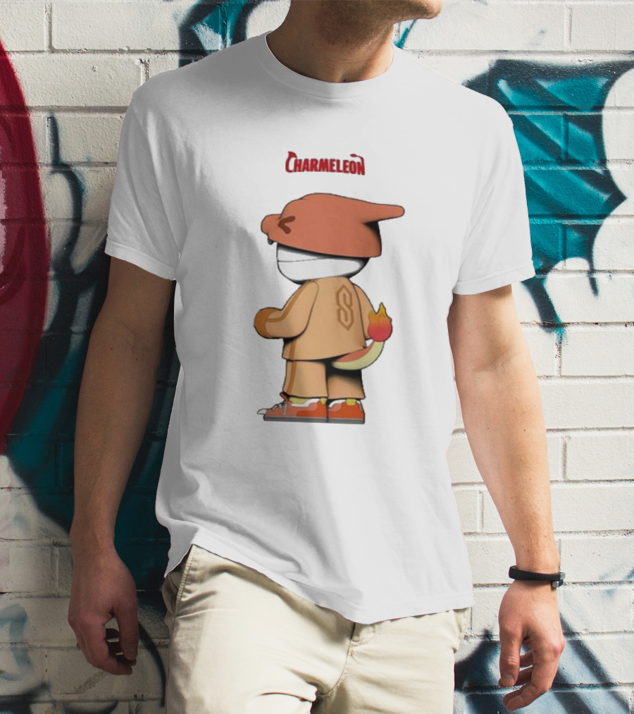 Charmeleon Sabhop Sabito Playera Cartoon Character With Fire Tail T-Shirt