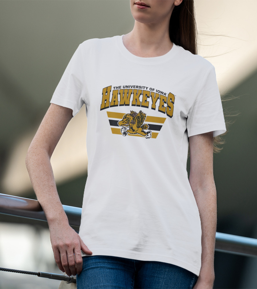 The University Of Iowa Hawkeyes Flying Mascot Sports T-Shirt