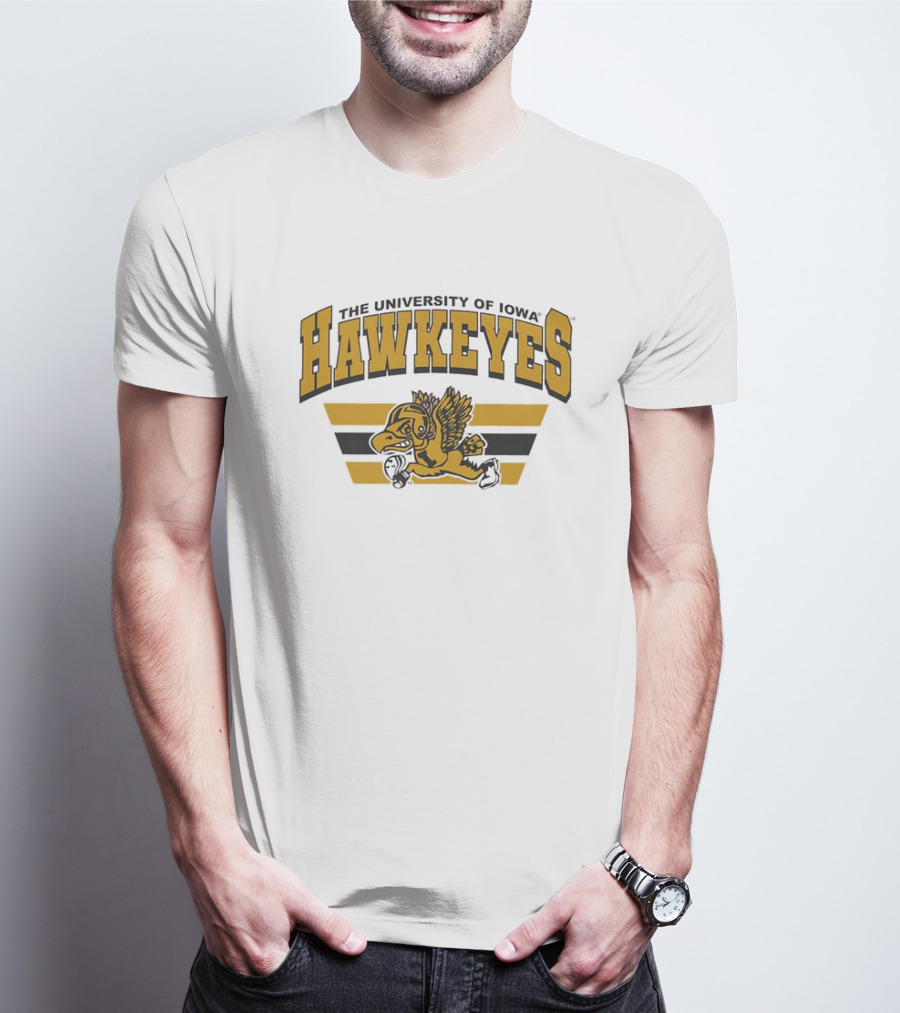 The University Of Iowa Hawkeyes Flying Mascot Sports T-Shirt