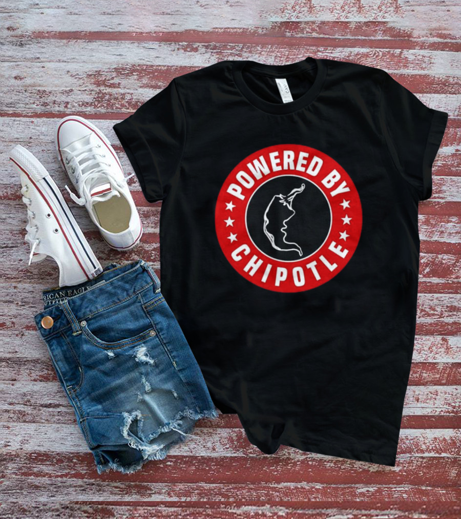 POWERED BY CHIPOTLE CHILI PEPPER LOGO ROUND RED T-Shirt