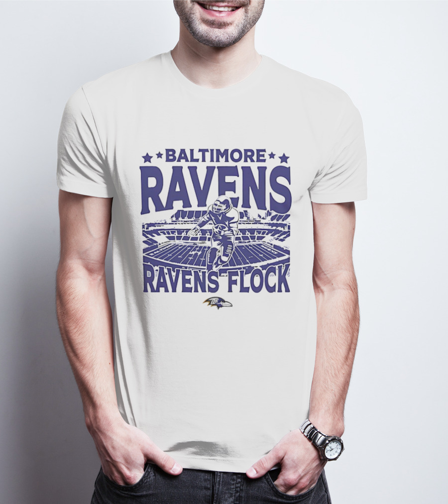 BALTIMORE RAVENS RAVENS FLOCK STADIUM FOOTBALL PLAYER T-Shirt