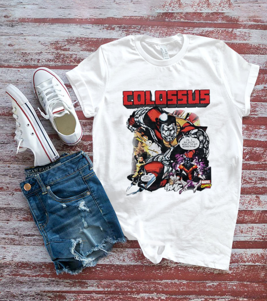 Colossus Quite Ready To Hit Something Marvel Comics Action Scene T-Shirt