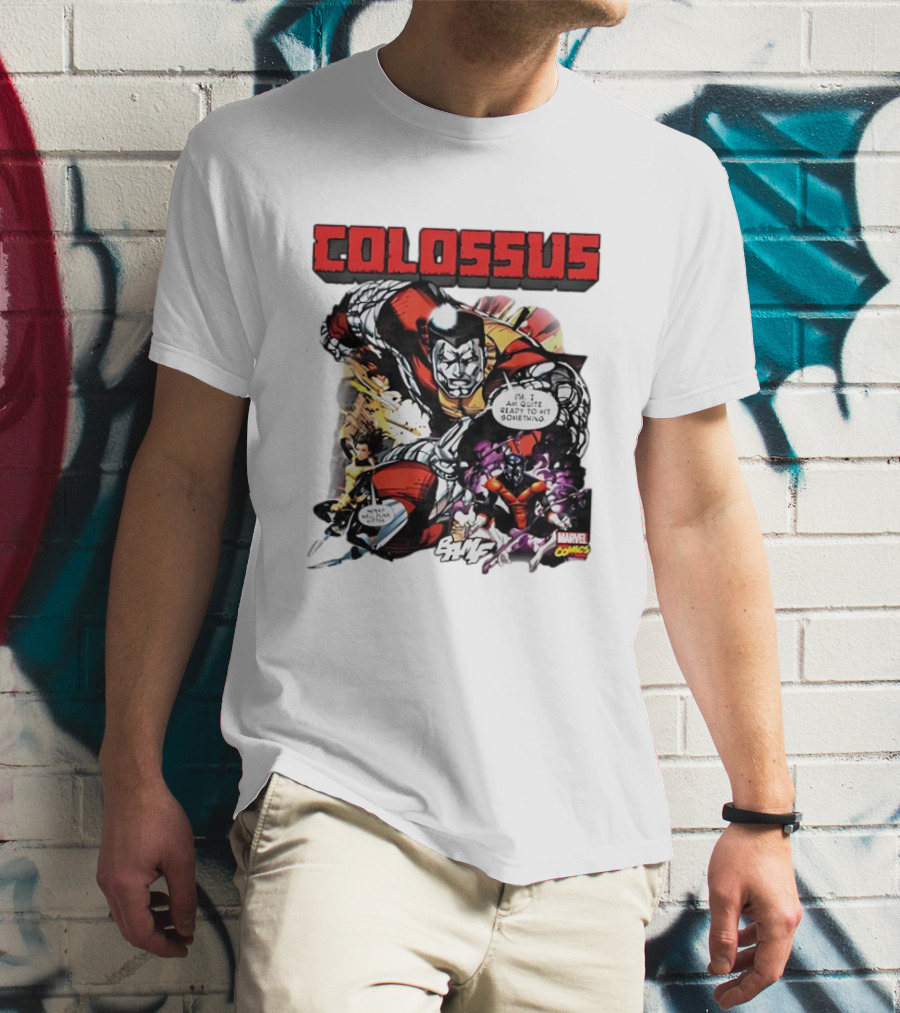 Colossus Quite Ready To Hit Something Marvel Comics Action Scene T-Shirt
