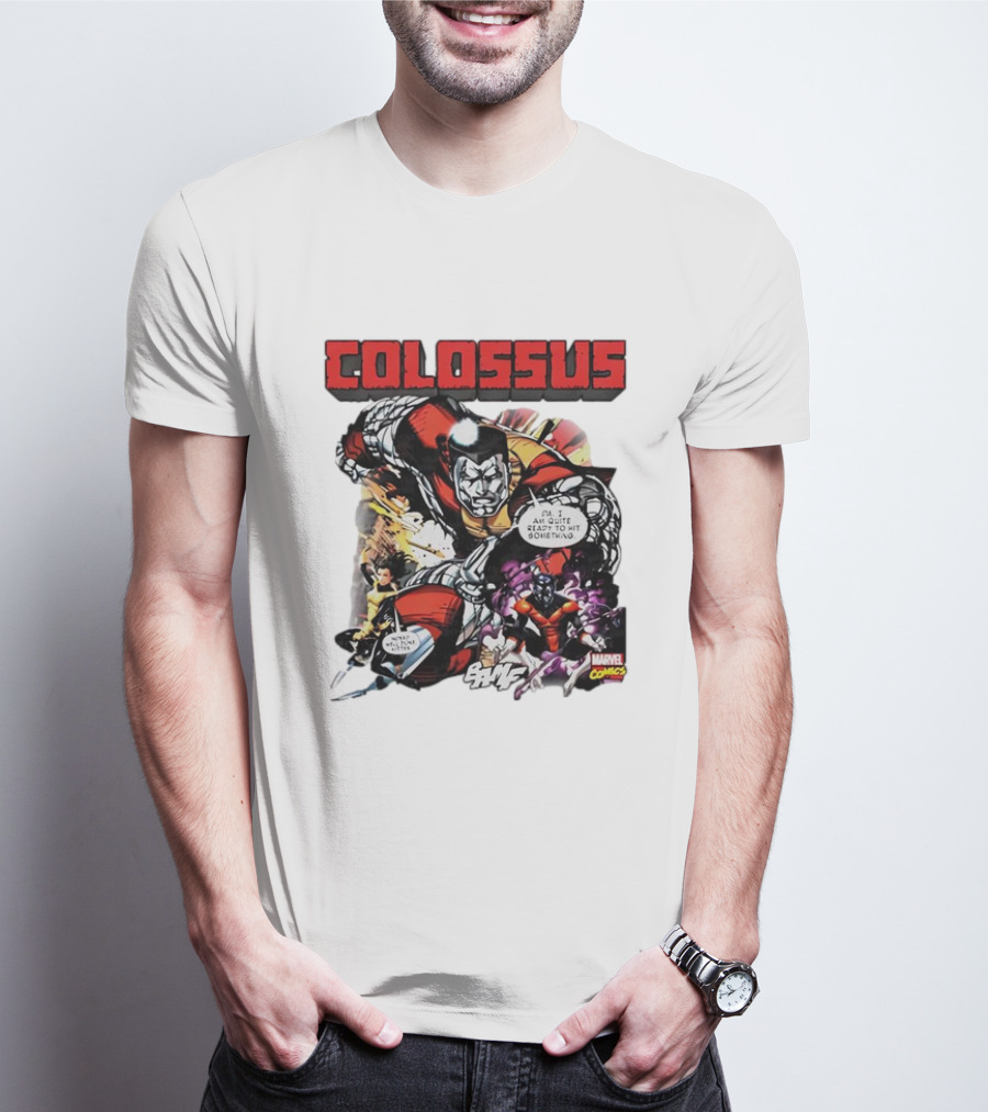 Colossus Quite Ready To Hit Something Marvel Comics Action Scene T-Shirt