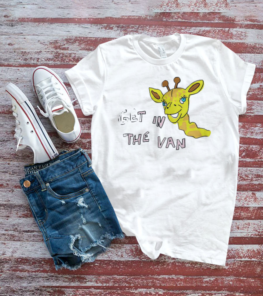 Giraffe Get In The Van Text Meme T-Shirt