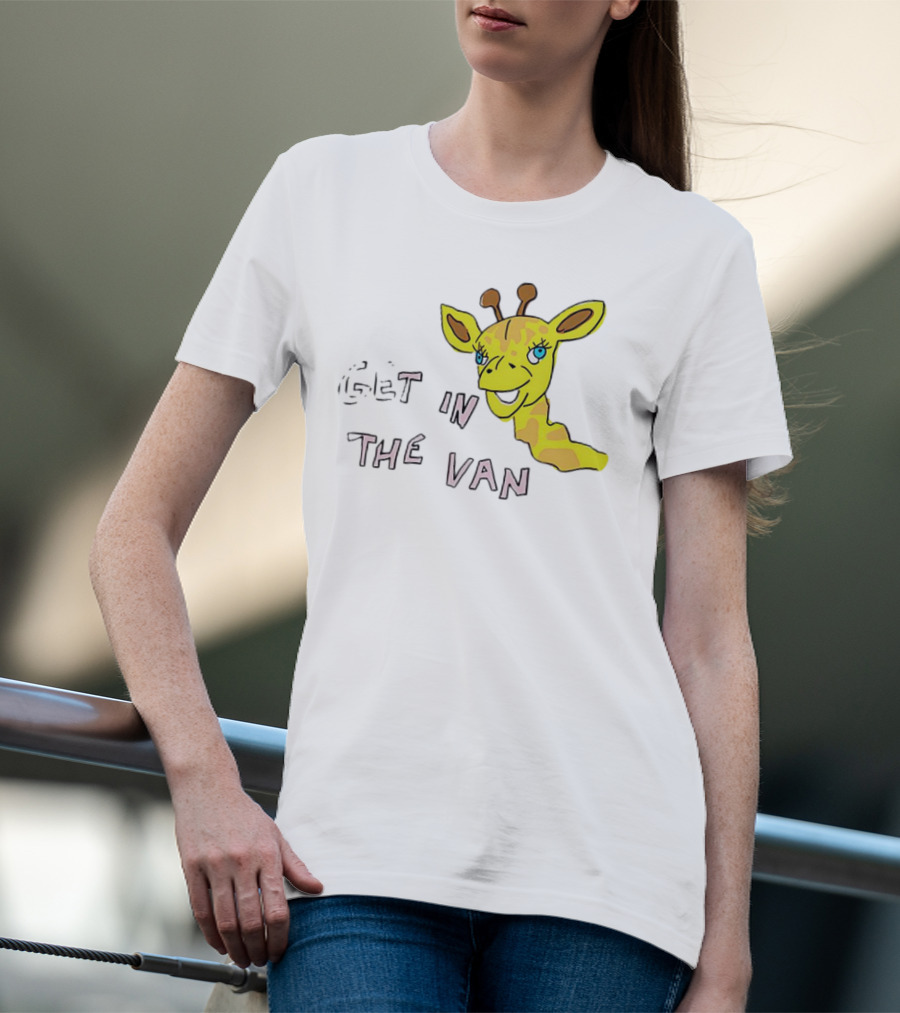 Giraffe Get In The Van Text Meme T-Shirt