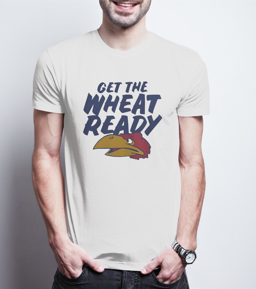 Kansas Jayhawks Get The Wheat Ready Motivational Phrase With Team Mascot T-Shirt