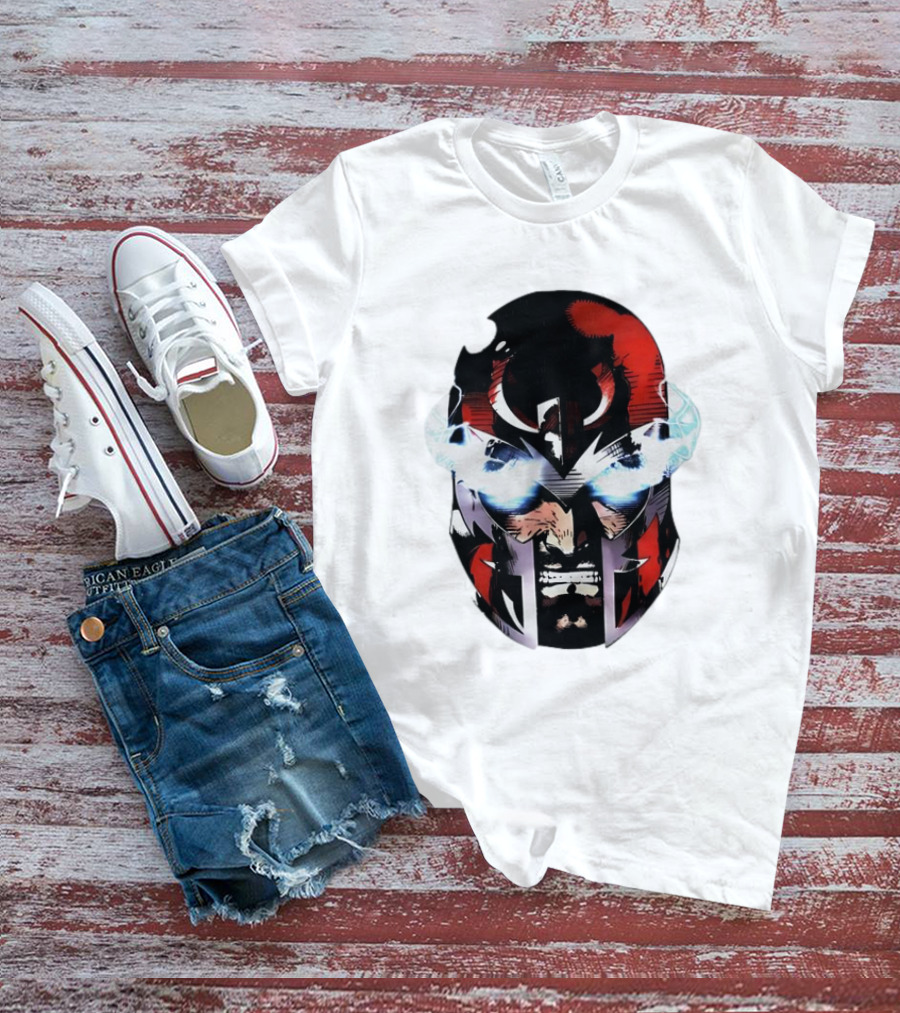 Rare Magneto Big Face Marvel Comic Villain Helmet Power T-Shirt