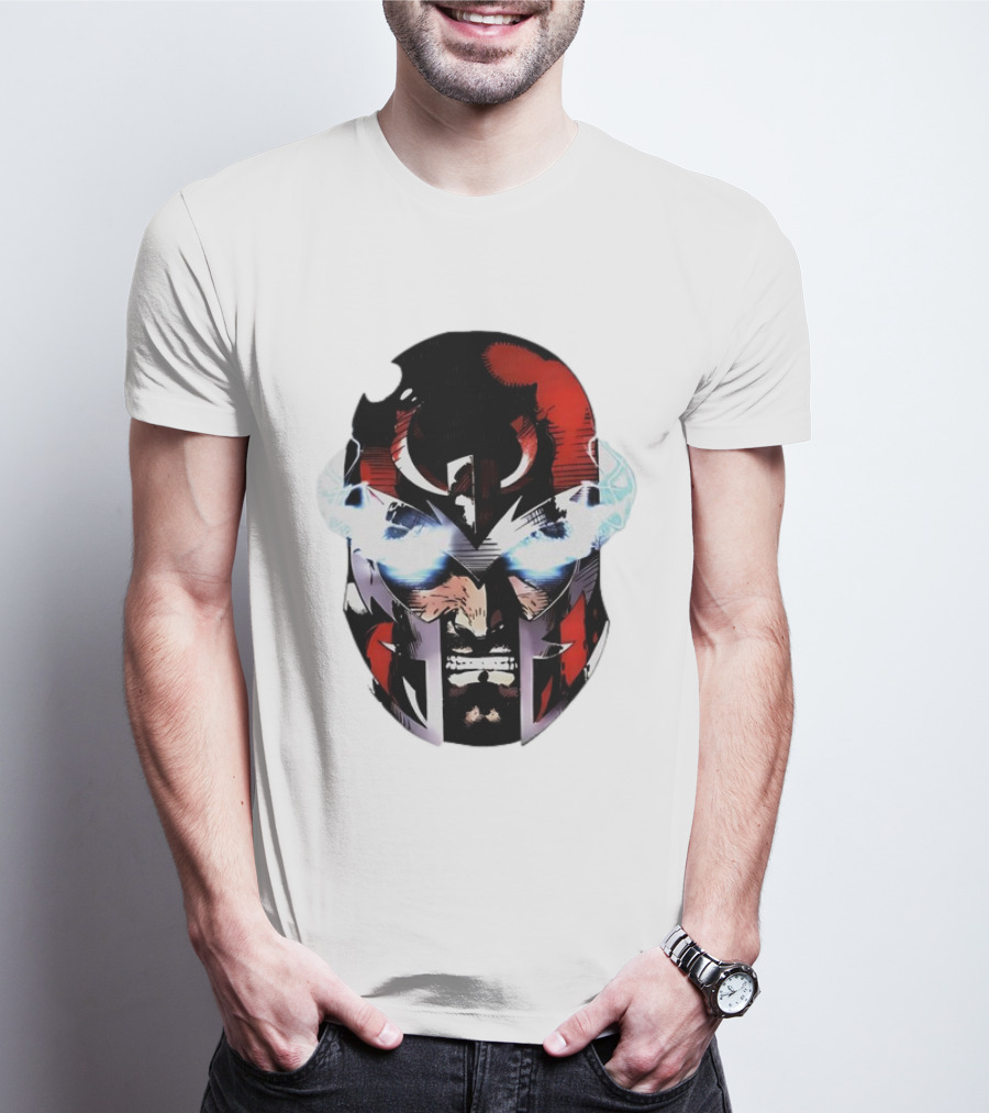 Rare Magneto Big Face Marvel Comic Villain Helmet Power T-Shirt