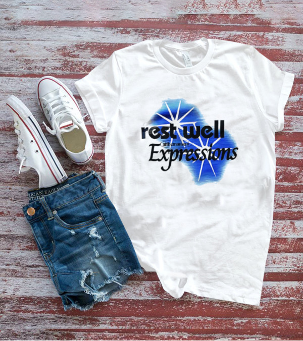 Rest Well Expressions At The Moment Retro Starburst Blue T-Shirt