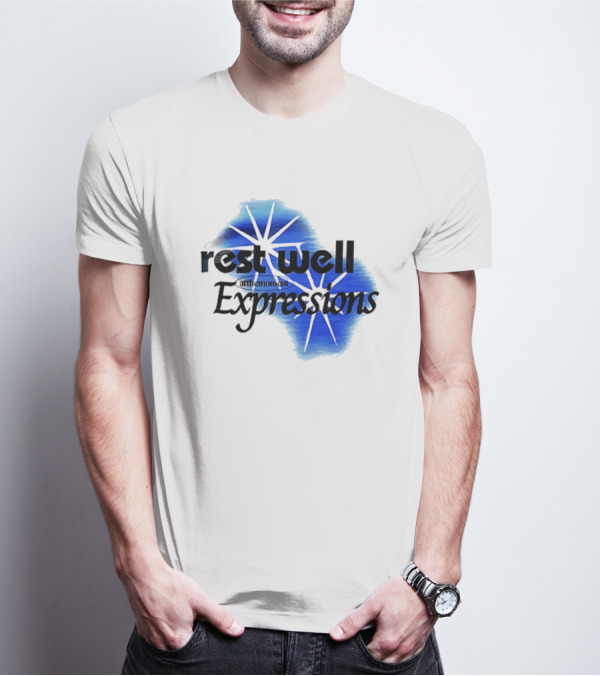Rest Well Expressions At The Moment Retro Starburst Blue T-Shirt