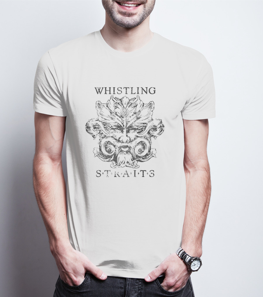 Whistling Straits Vintage Green Man Face Sketch T-Shirt